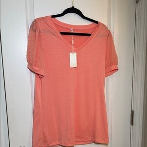 NWT Coral V-Neck Women's Top size medium
